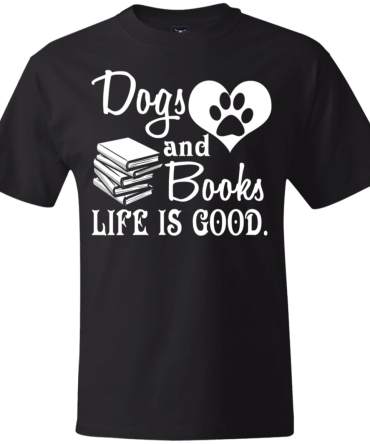 Womens Dog And Books Beefy T-Shirt