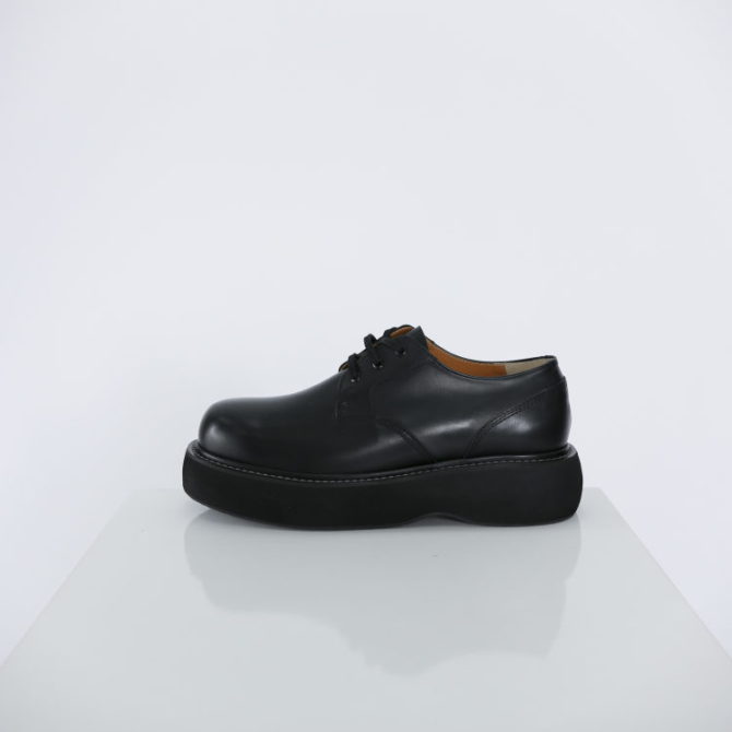 Mens Leather Shoes with White Track Soles