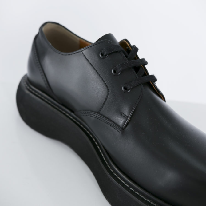 Mens Leather Shoes with White Track Soles 5