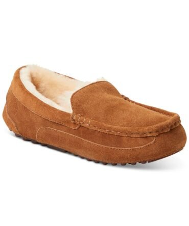 Mens Shearling Moccasin Slippers